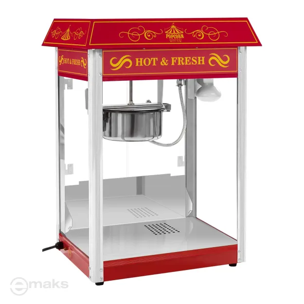 Maszyna do produkcji popcornu 1600W - Czerwona