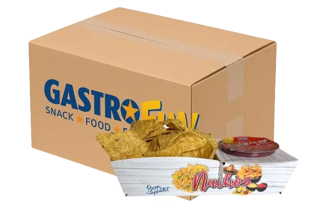 Kartonowa tacka do nachos z miejscem na sos salsa 90 gramow, 360szt.