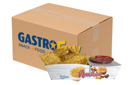 Kartonowa tacka do nachos z miejscem na sos salsa 90 gramow, 360szt.