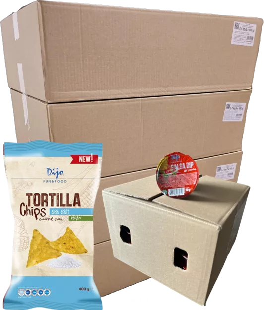 Tortilla chips SOLONE 24szt. x 400g + KARTON SALSY 90g 45szt.