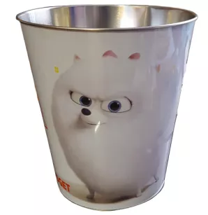 Aluminiowy kubełek na popcorn z motywem filmu "Sekretne życie zwierzaków domowych"