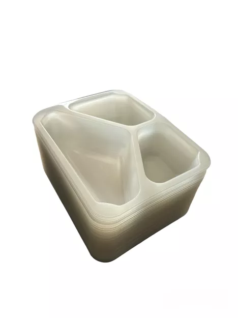 Tacka ŚREDNIA 3-komorowa, przeźroczysta 550ml, 50szt.