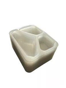 Tacka ŚREDNIA 3-komorowa, przeźroczysta 550ml, 50szt.