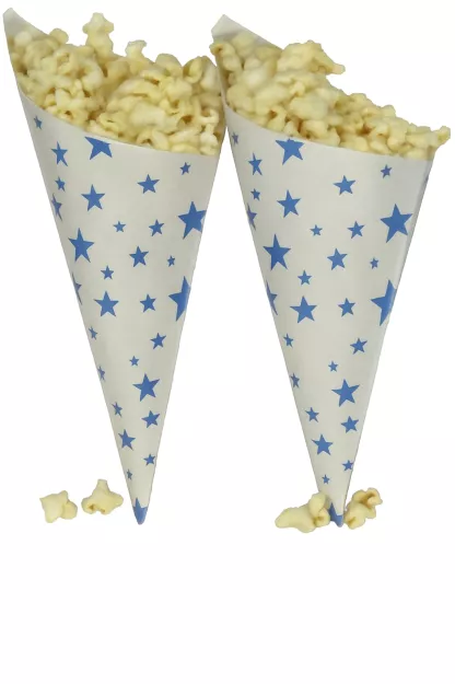 Rożek papierowy MINI niebieski 0.5L, 100 szt. w op.