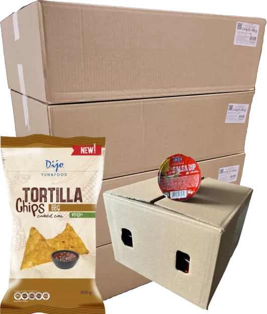 Tortilla chips BARBECUE 24szt. x 400g + KARTON SALSY 90g 45szt.