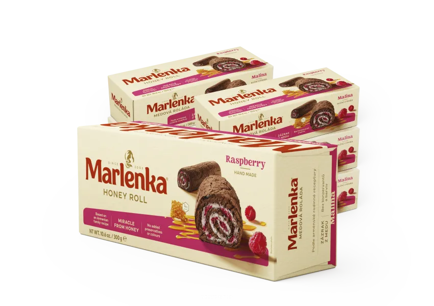 Rolada malinowa z kakao i malinami MARLENKA 300g x 6szt.