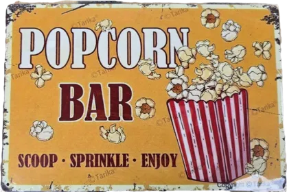 SZYLD REKLAMOWY RETRO POPCORN - poziomy