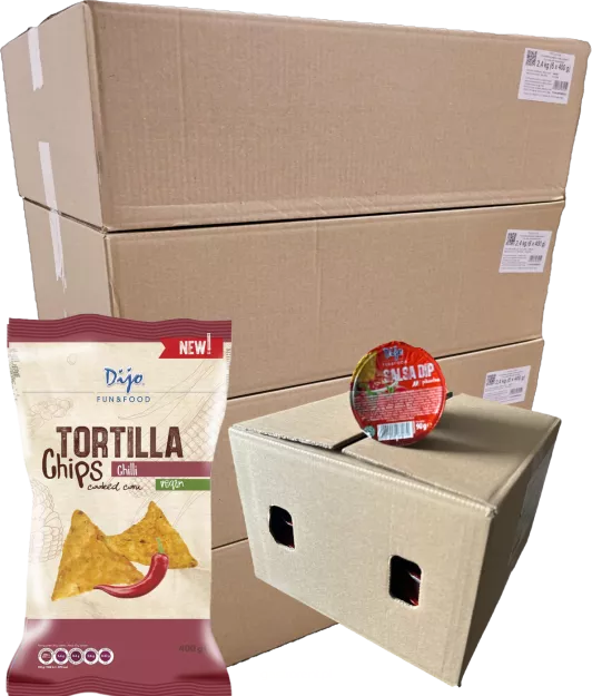 Tortilla chips CHILLI 24szt. x 400g + KARTON SALSY 90g 45szt.