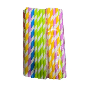 Słomki papierowe - 8mm średnicy / 20cm długości