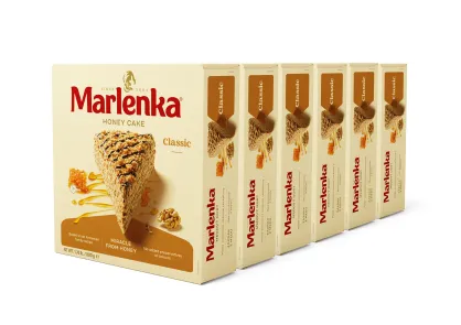 Tort miodowy MARLENKA z orzechami włoskimi - 800g x 6szt.
