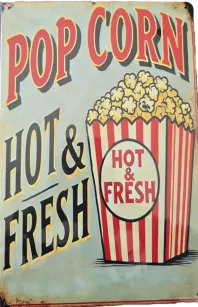 SZYLD REKLAMOWY RETRO POPCORN - pionowy