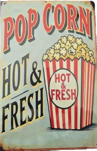 SZYLD REKLAMOWY RETRO POPCORN - pionowy