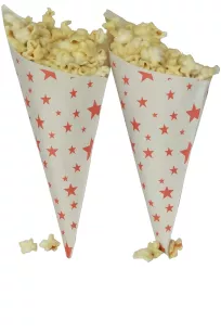 Rożek papierowy MINI czerwony 0.5L, 100 SZT. W OP.