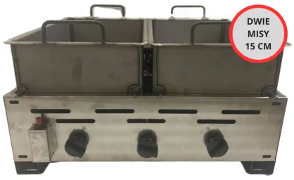 Smażalnik gazowy - 3 palnikowy K+F z dwiema misami